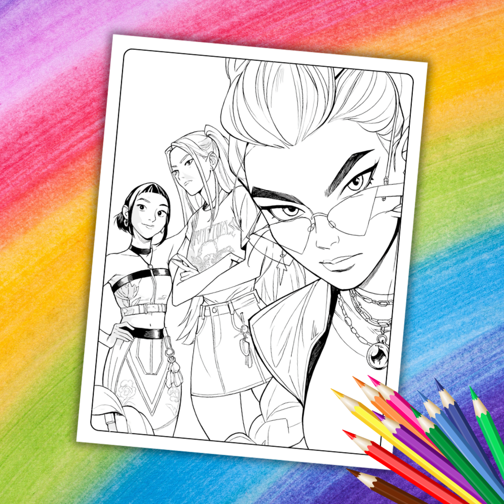K-Pop Demon Hunters Coloring Book | 30 Printable Pages for Kids & Teens