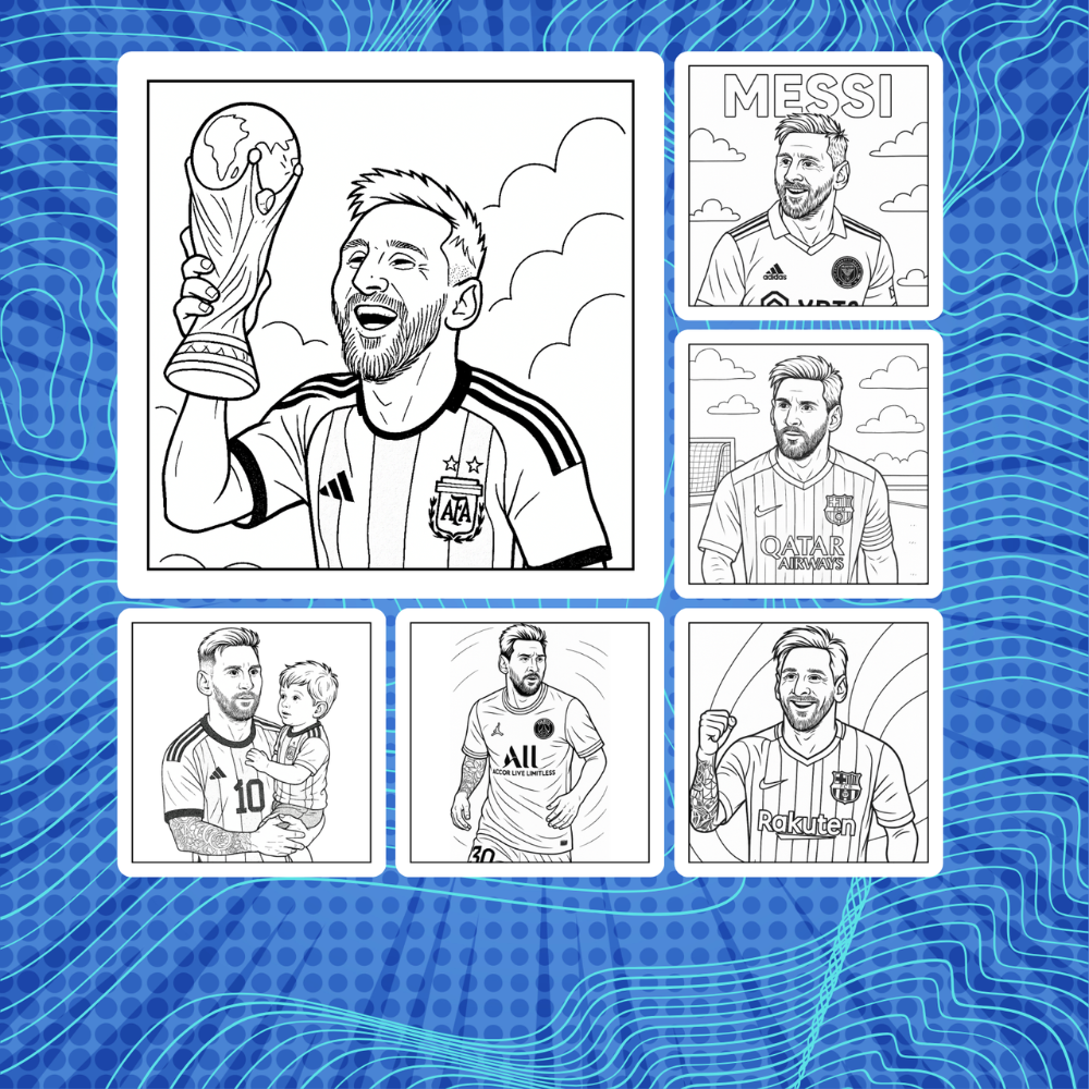 Messi Coloring Book | Soccer Legend Printable Pages for Fans