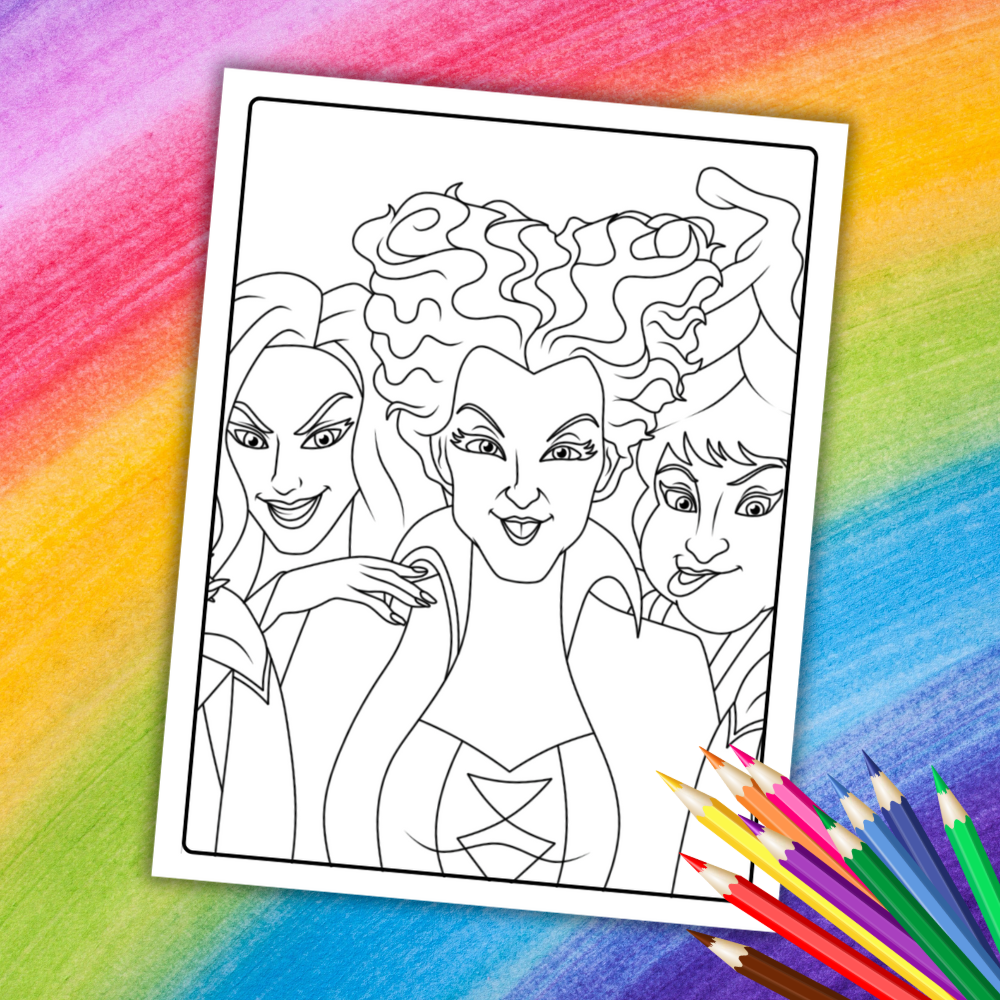 Hocus Pocus Coloring Pages | 26 Printable Halloween Sheets for Kids & Adults