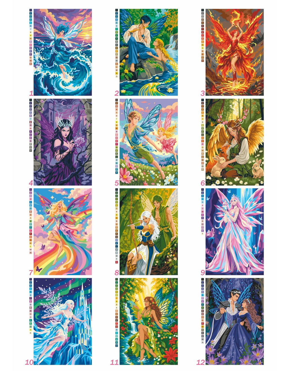 Fantasy Fairy Mystery Coloring Book PDF | Color by Number Fairy Art | Magical Wings Printable Coloring Pages | Digital Download