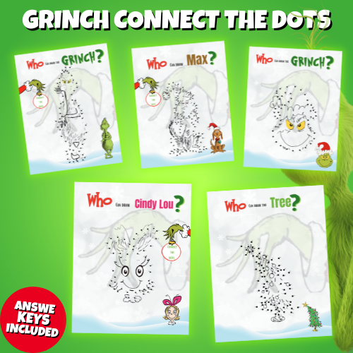 The Grinch Christmas Activity Book | Fun Holiday Worksheets & Games for Kids | Printable PDF