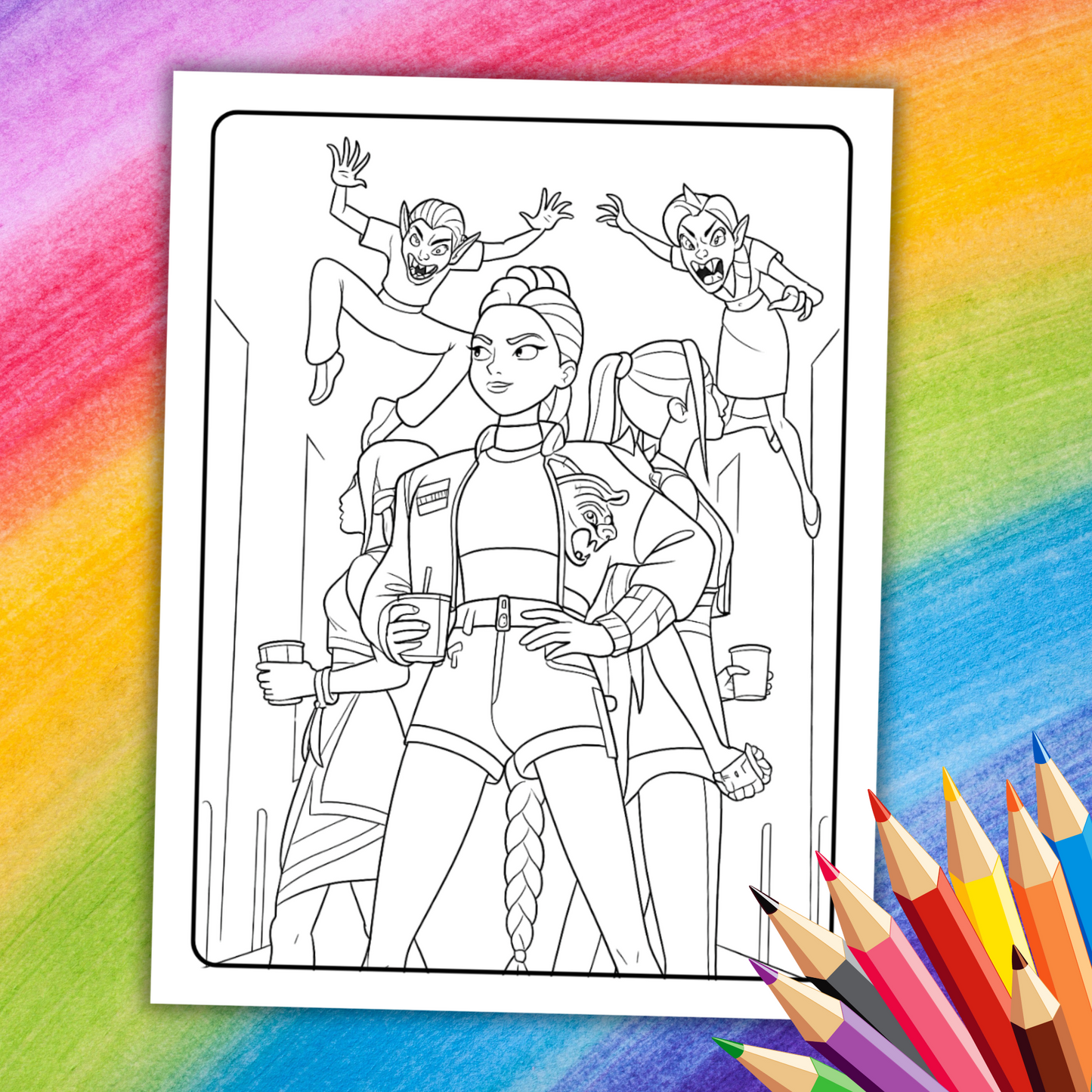 K-Pop Demon Hunters Coloring Book | 33 Printable Pages for Kids & Teens