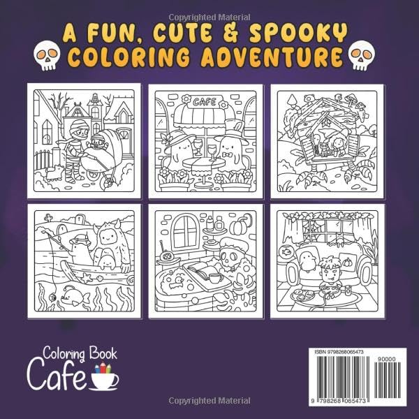 Cozy Spooky: Cute & Cozy Halloween Coloring Book for Adults & Teens, Fun & Festive Spooky Scenes with Pumpkins, Witches, Ghosts & Cozy Autumn Charm