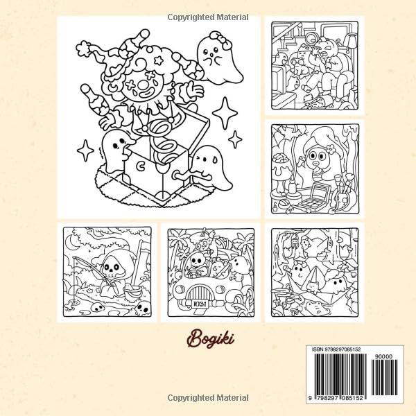 Ghost Chill: A Cute & Comfy Coloring Book for Adults and Teens Featuring Adorable Spooky Friends in Peaceful, Cozy Scenes for Relaxation