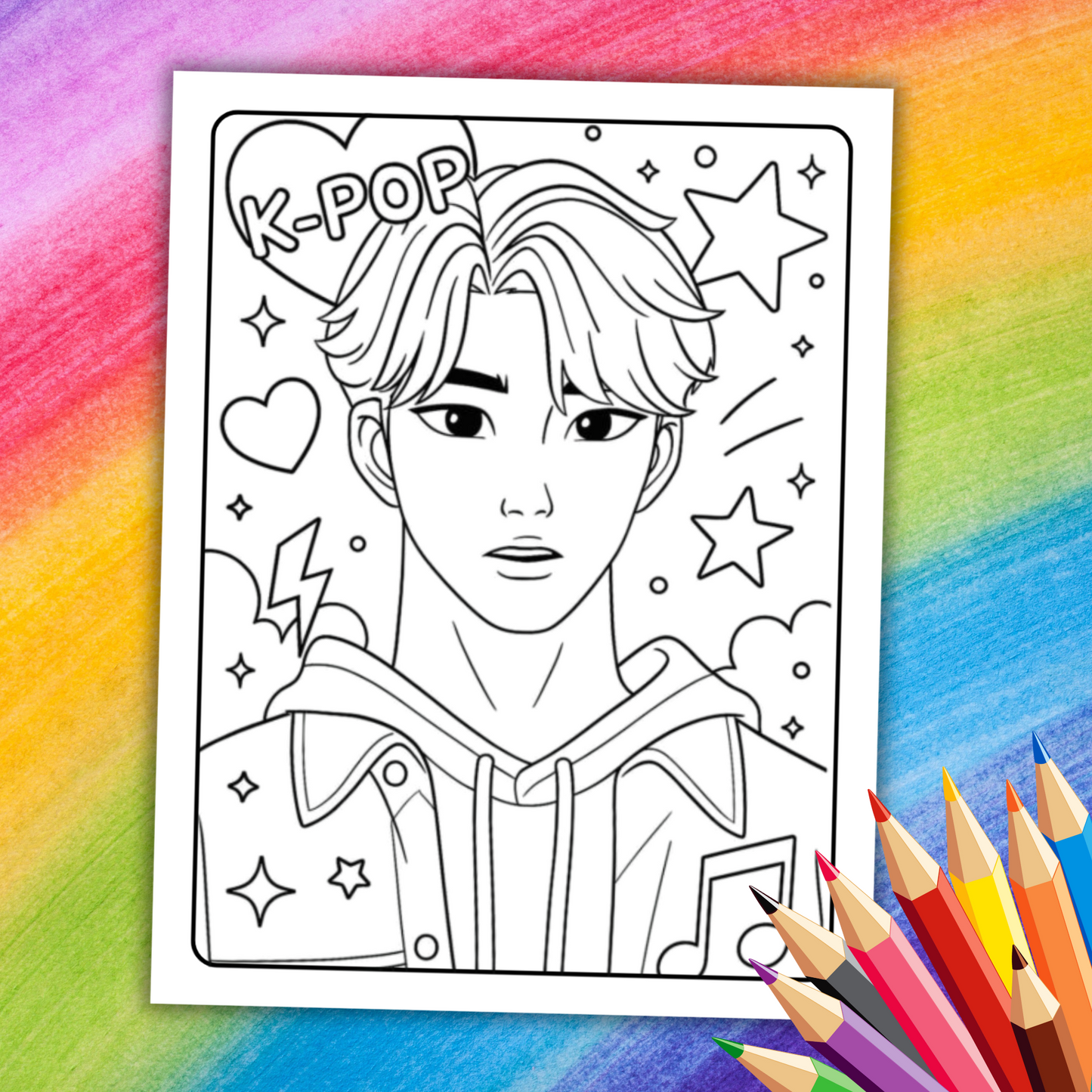 K-Pop Demon Hunters Coloring Book | 33 Printable Pages for Kids & Teens