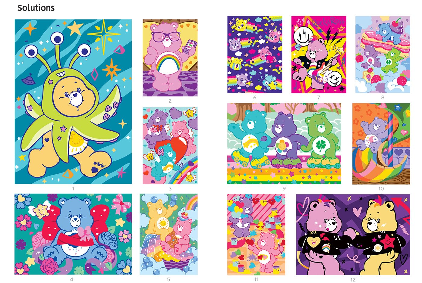 Care Bears Mystery Color By Number Book Vol. 2 | Hidden Picture Coloring Pages | Digital PDF Coloring Book for Adults & Kids