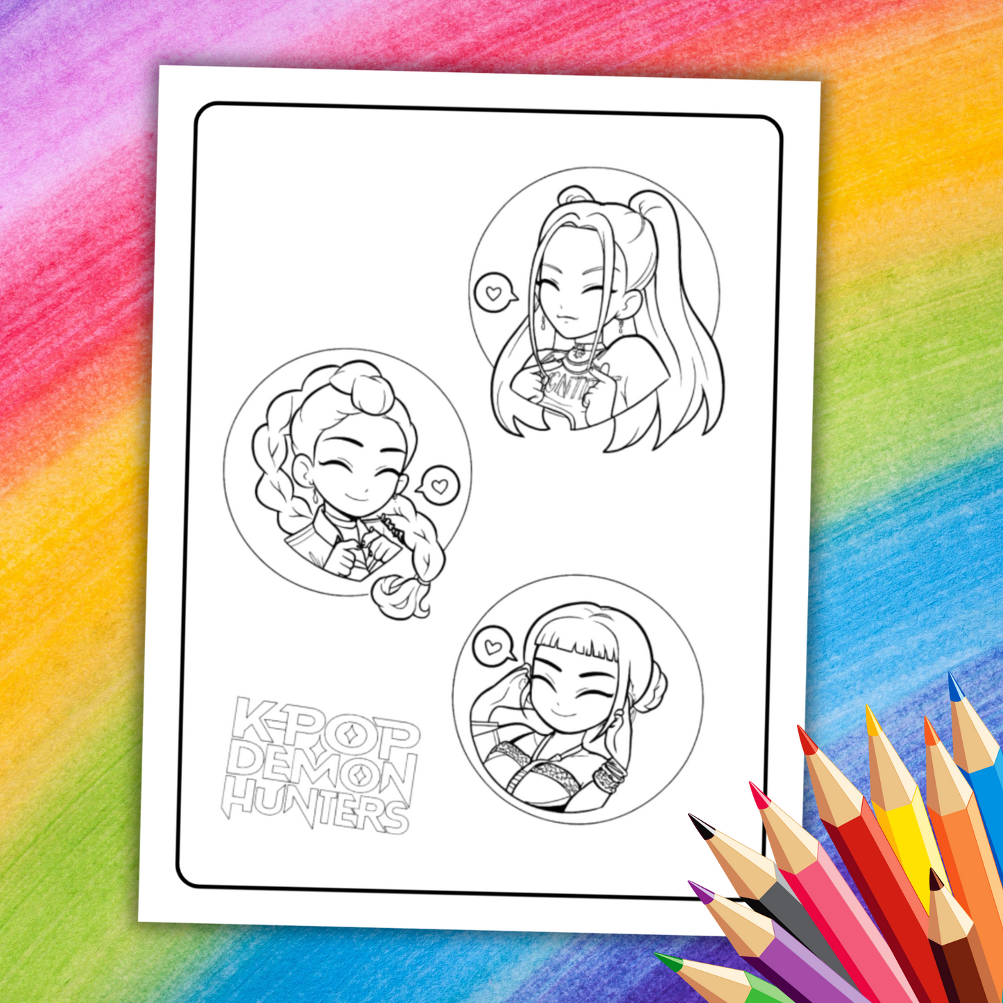 K-Pop Demon Hunters Coloring Book | 33 Printable Pages for Kids & Teens