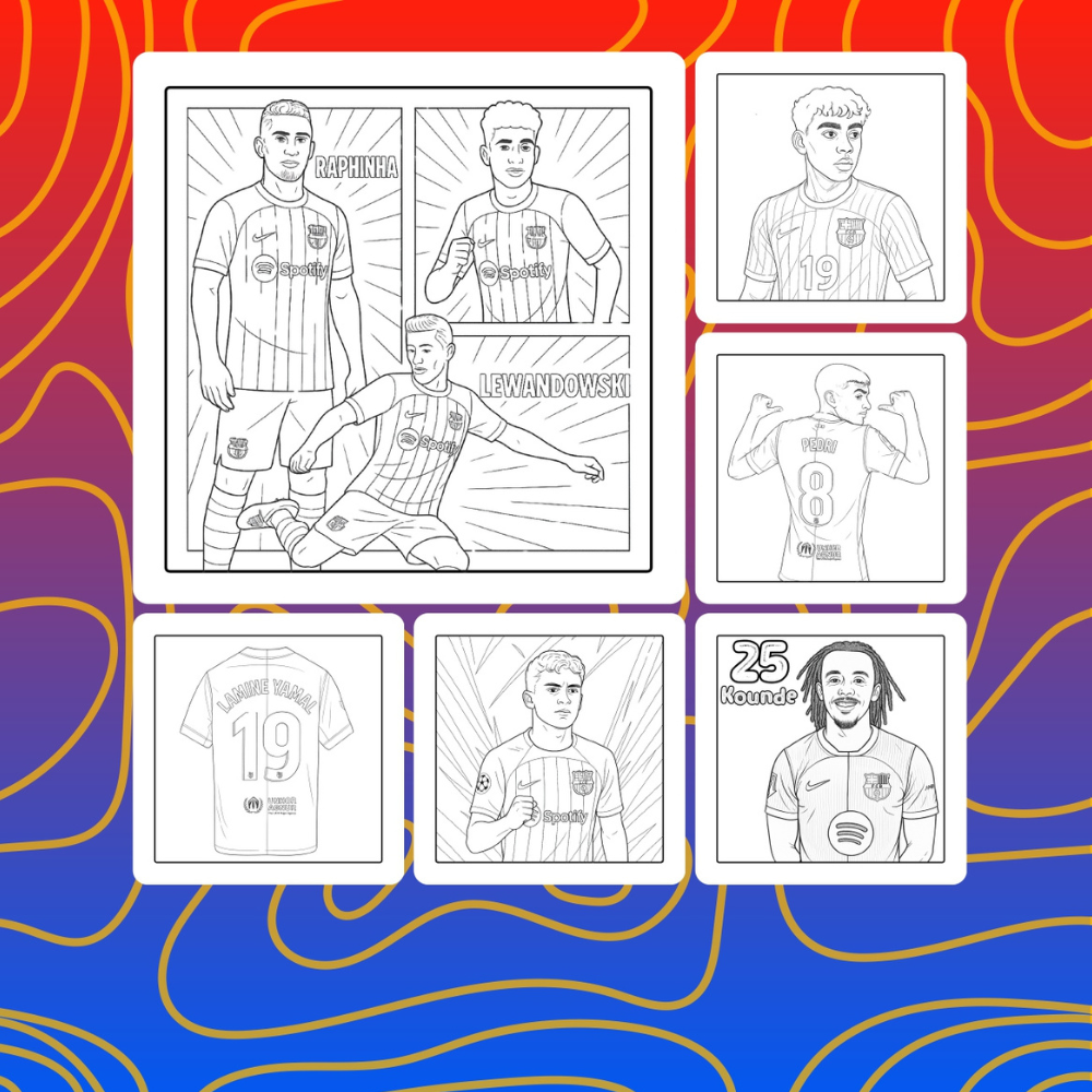 Barcelona 2025 Coloring Book | Football Stars Edition (PDF Download)