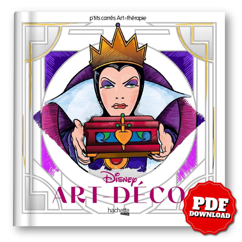 Disney – Art Deco & Art Nouveau: Art Therapy Coloring Book (100 Illustrations, PDF)