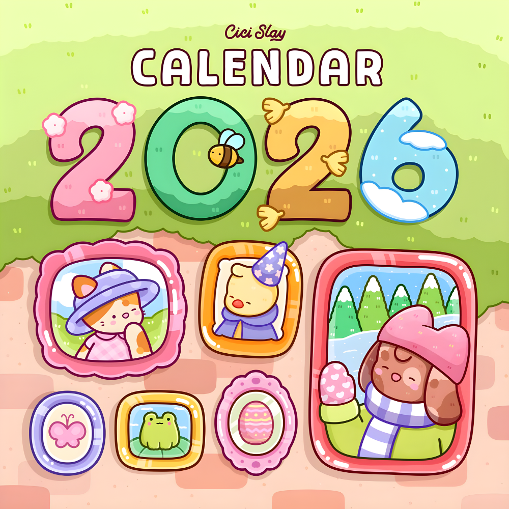 Cute 2026 Calendar – Free Printable Cozy Calendar | Adorable Illustrated Monthly Planner (PDF Download)