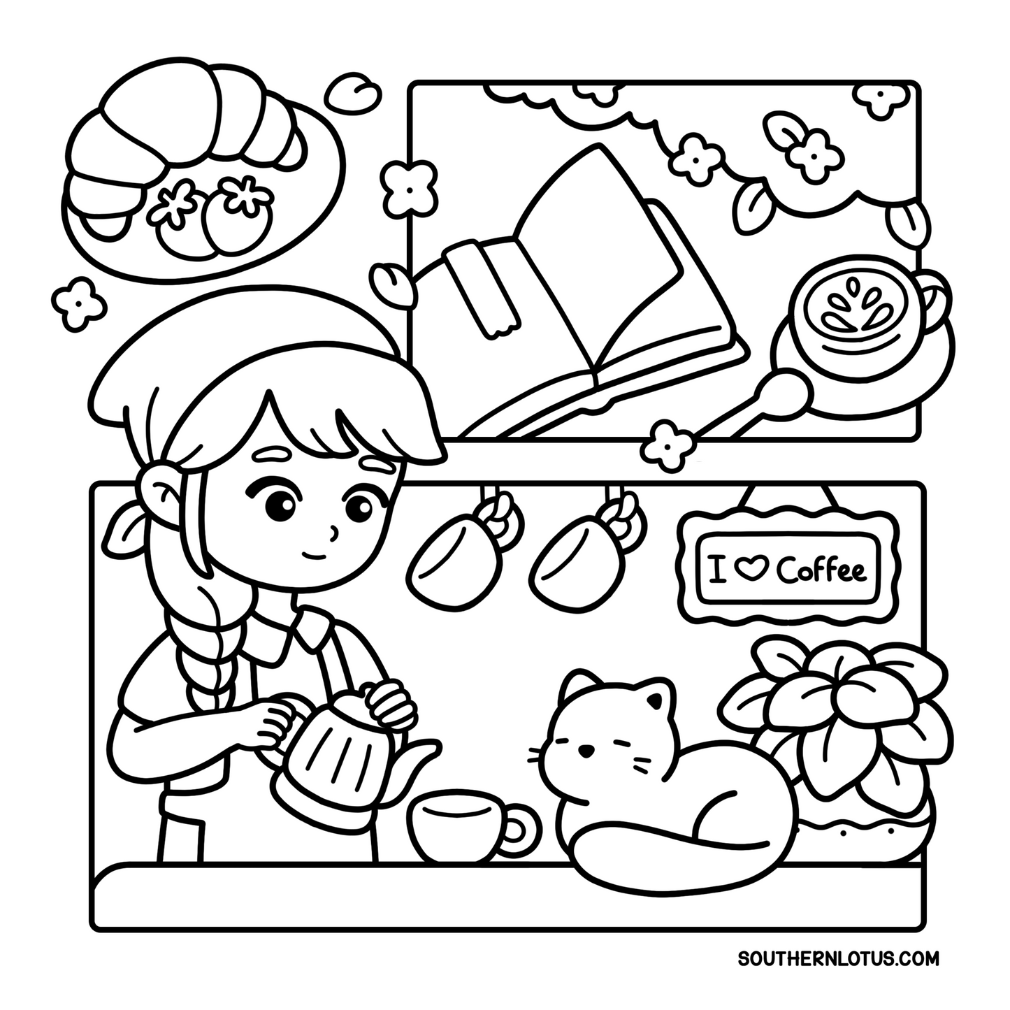 Girl Spaces Coloring Book | Cute & Easy Pages for Girls & Kids