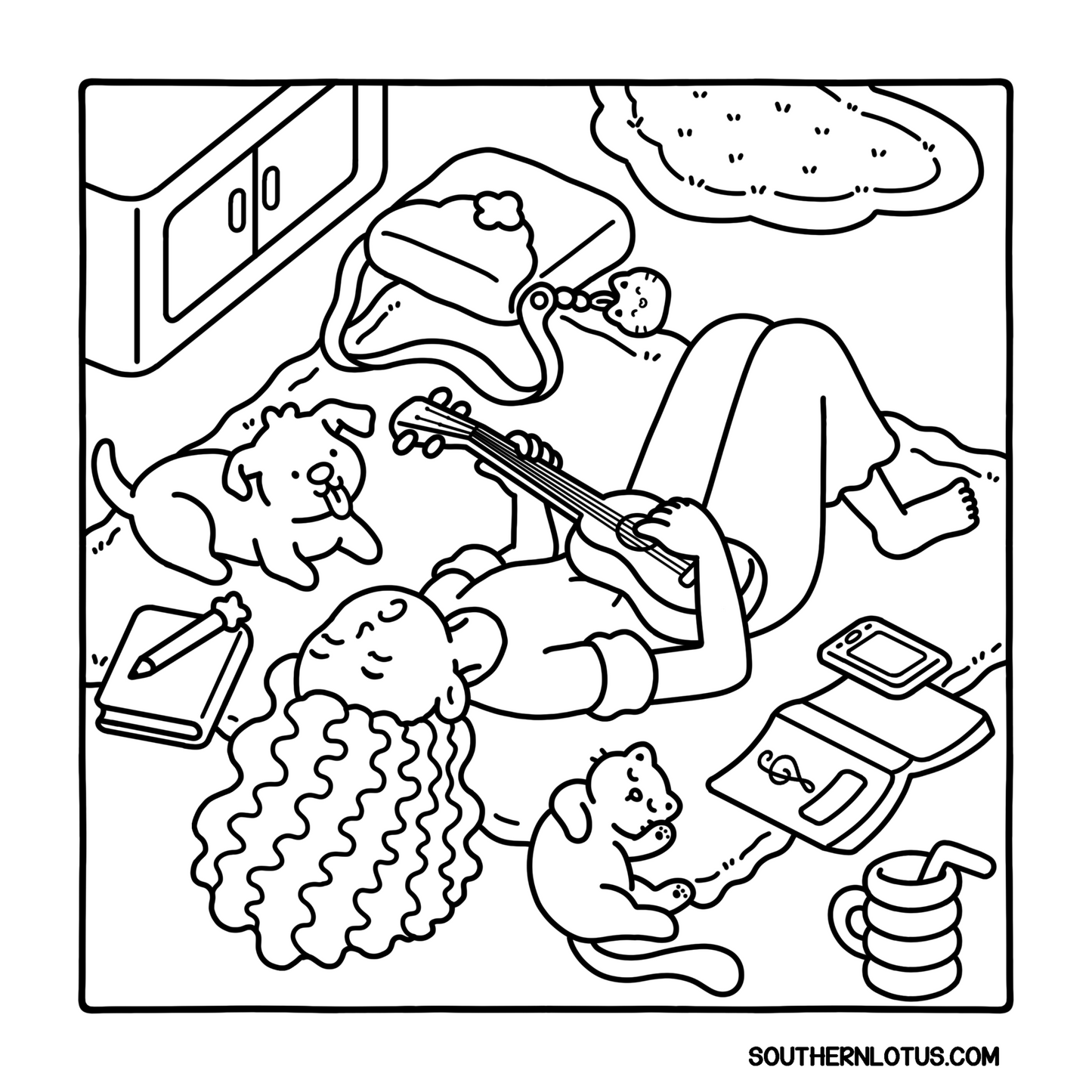 Cozy Times Coloring Book | Cute & Easy Relaxing Pages for Kids