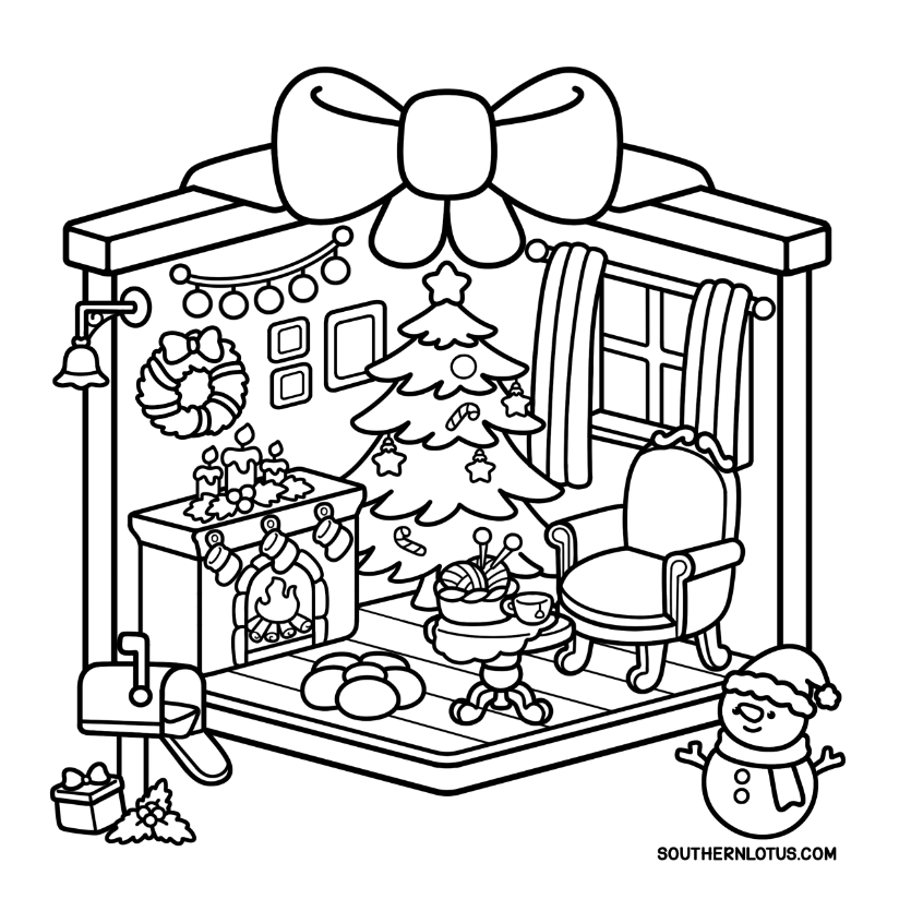 Xmas Corner Coloring Book | Cute & Easy Holiday Pages
