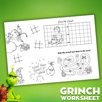 The Grinch Christmas Worksheets for Kids | Fun Holiday Learning Printables | Activities & Coloring Pages PDF