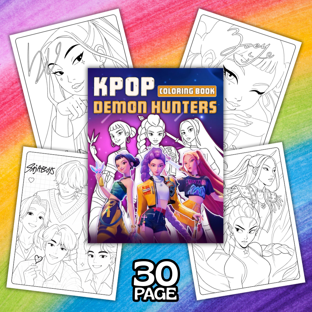 K-Pop Demon Hunters Coloring Book | 30 Printable Pages for Kids & Teens