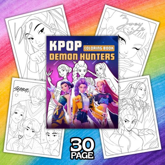 K-Pop Demon Hunters Coloring Book | 30 Printable Pages for Kids & Teens