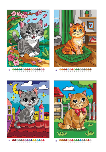 Cute Cats Color by Number | 100 Adorable Kitten Coloring Pages | Printable PDF | Instant Digital Download | Premium Coloring Book