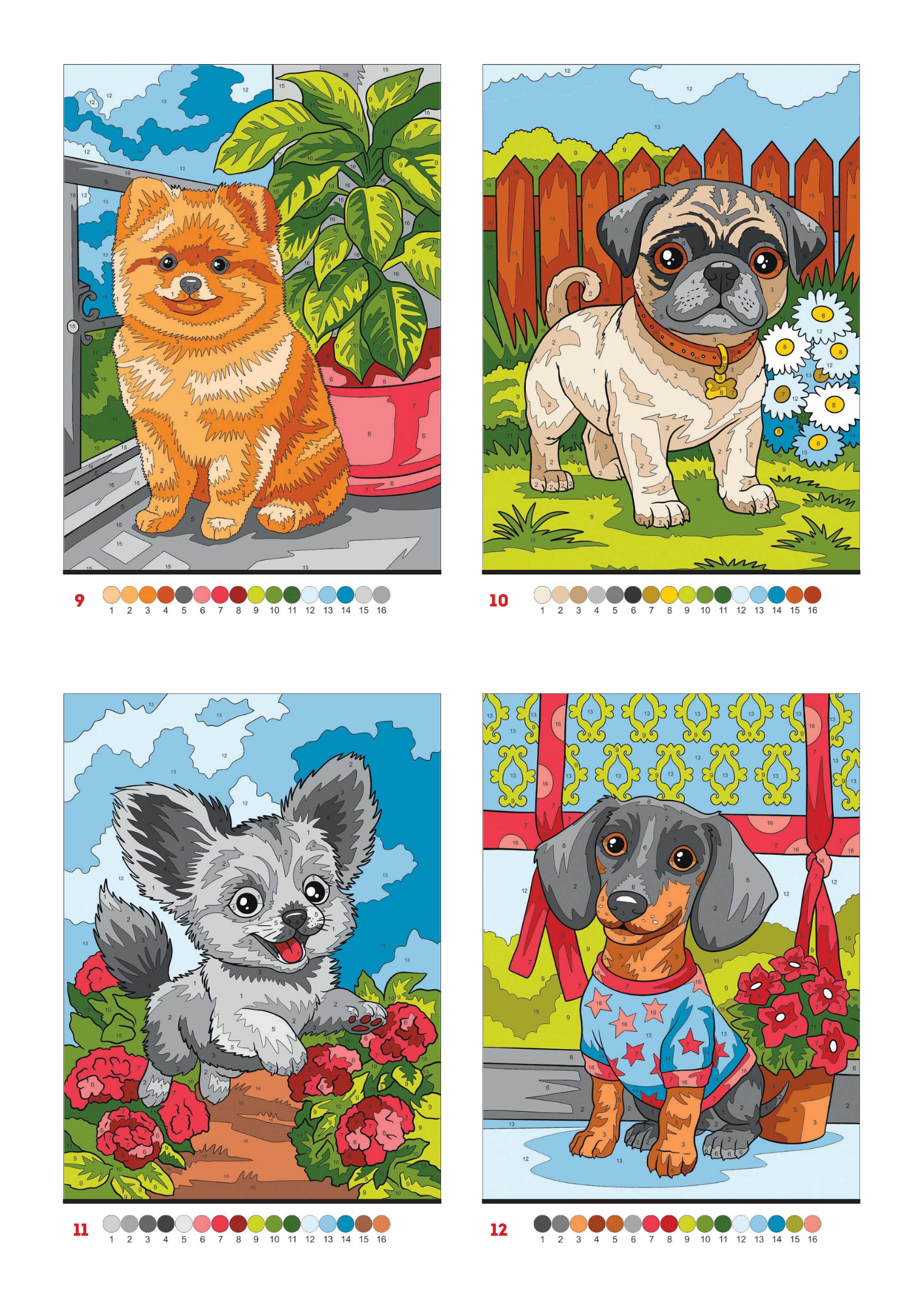 Cute Dogs Color by Number | 100 Adorable Puppy Coloring Pages | Printable PDF | Instant Digital Download | Premium Coloring Book