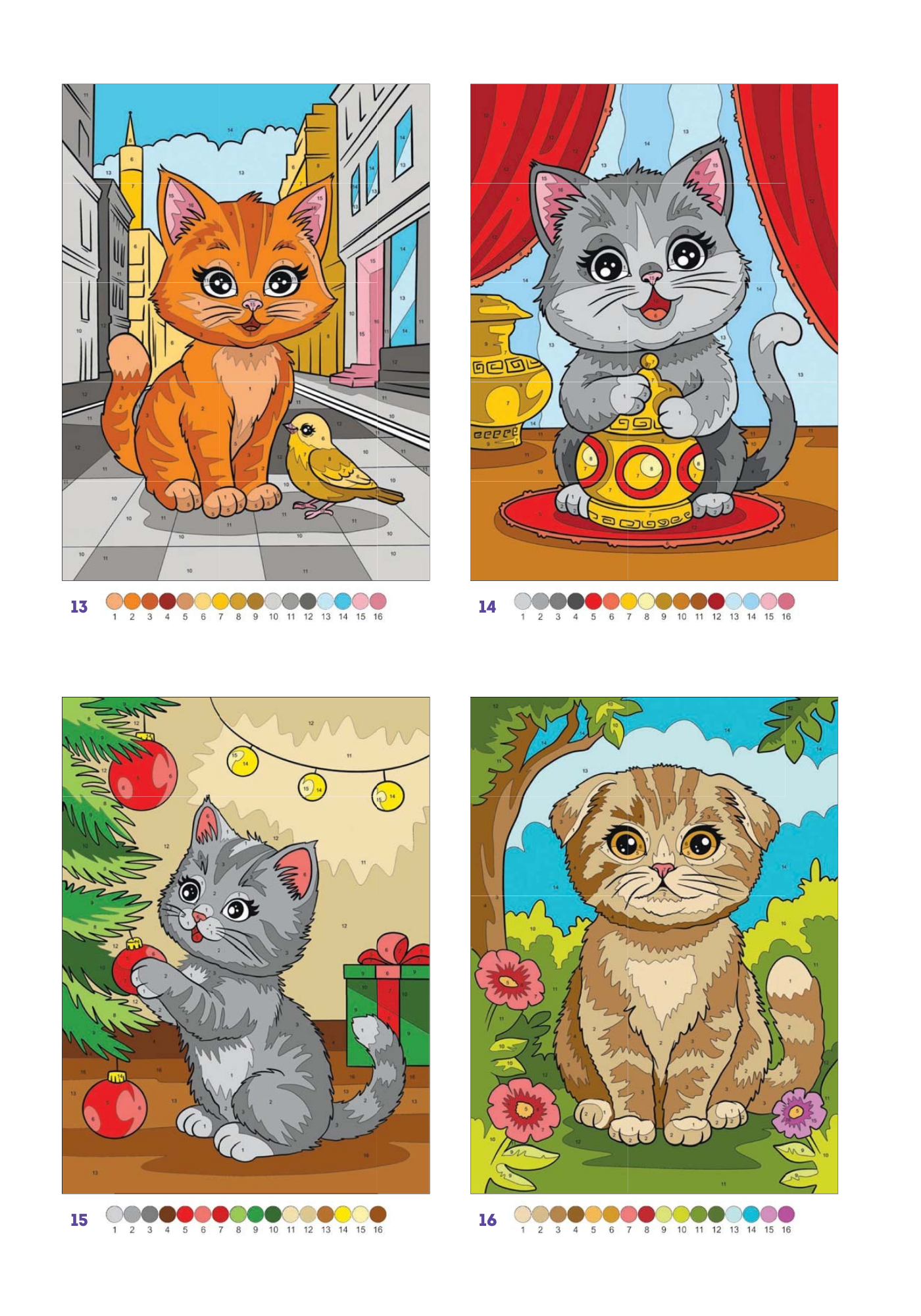 Cute Cats Color by Number | 100 Adorable Kitten Coloring Pages | Printable PDF | Instant Digital Download | Premium Coloring Book