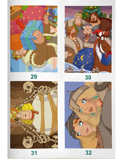 Three Bogatyrs Mystery Coloring Book PDF | Russian Cartoon Color by Number | Printable Digital Download