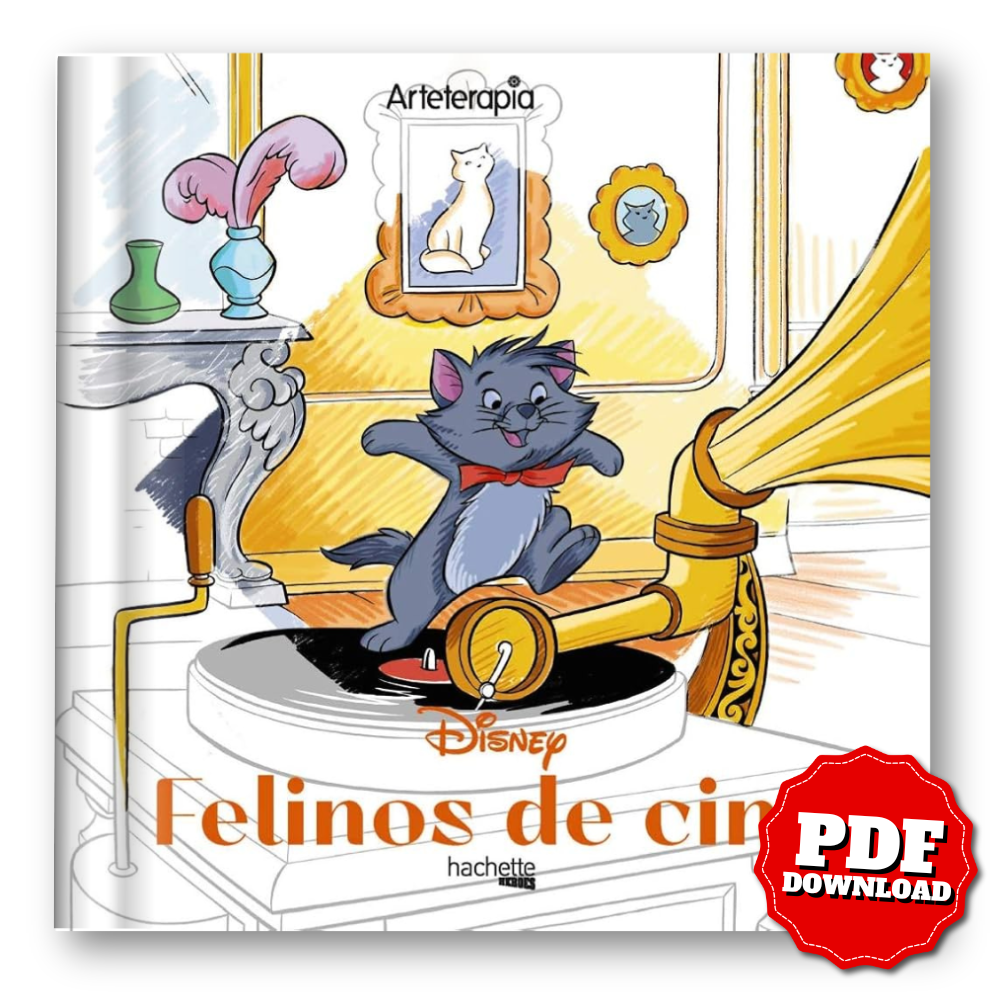 Disney – Cinematic Felines: Art Therapy Coloring Book (100 Illustrations, PDF)