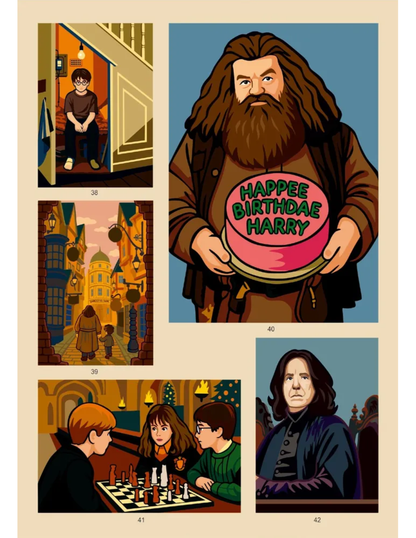 Movie & TV Show Mystery Color by Number Coloring Book PDF – 50 Cinematic Illustrations | Printable Digital Download