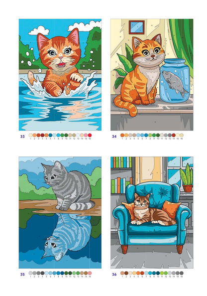 Cute Cats Color by Number | 100 Adorable Kitten Coloring Pages | Printable PDF | Instant Digital Download | Premium Coloring Book