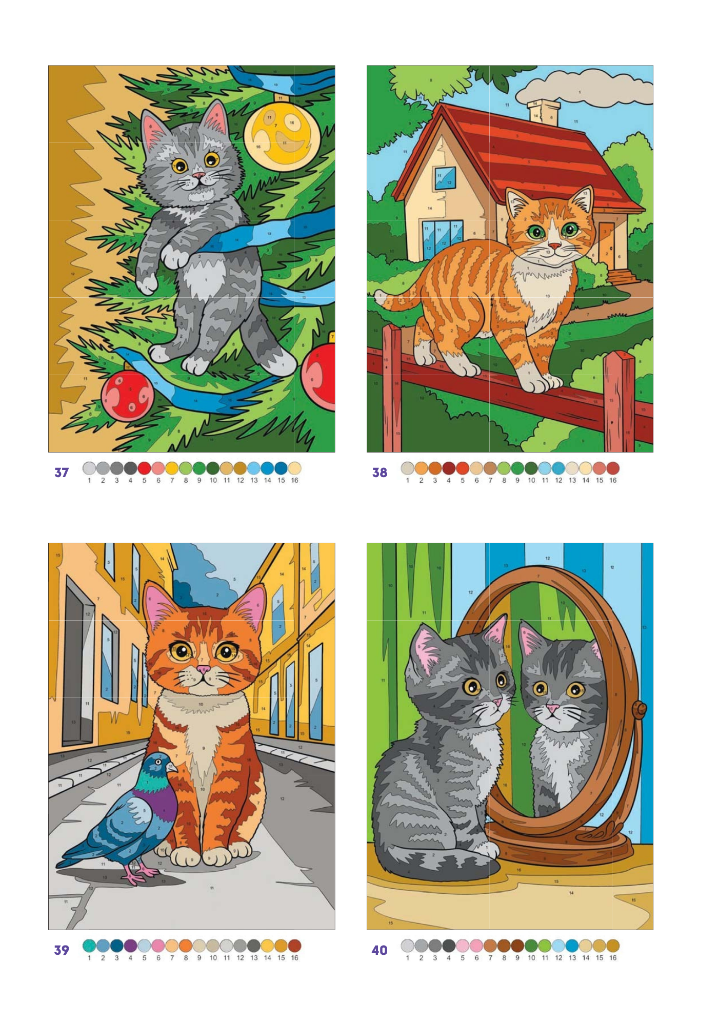 Cute Cats Color by Number | 100 Adorable Kitten Coloring Pages | Printable PDF | Instant Digital Download | Premium Coloring Book