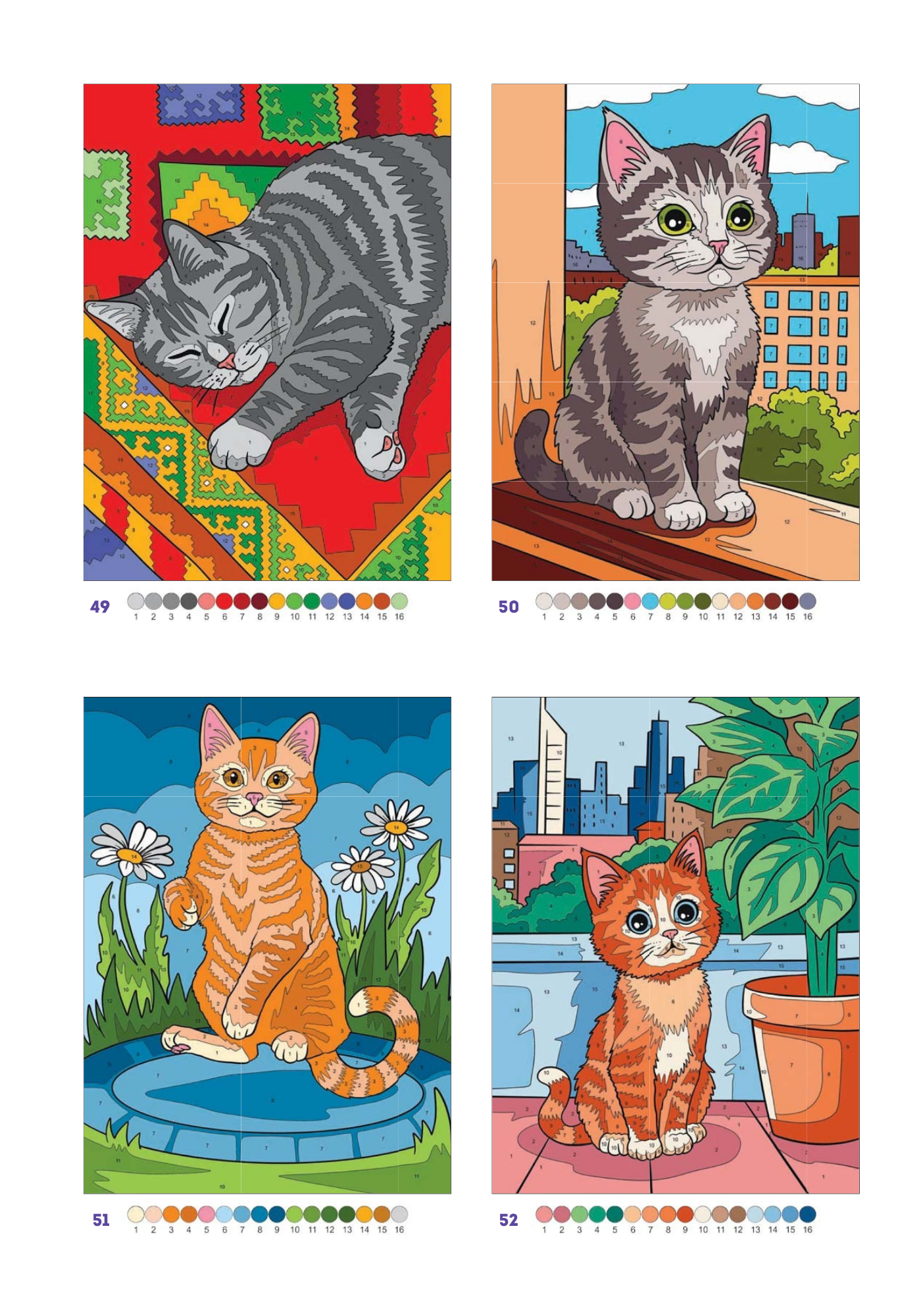 Cute Cats Color by Number | 100 Adorable Kitten Coloring Pages | Printable PDF | Instant Digital Download | Premium Coloring Book