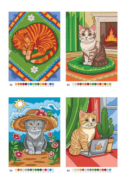 Cute Cats Color by Number | 100 Adorable Kitten Coloring Pages | Printable PDF | Instant Digital Download | Premium Coloring Book