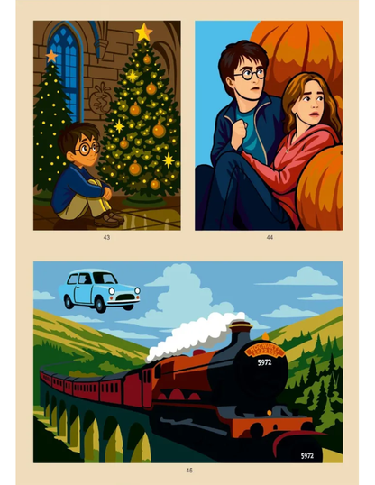 Movie & TV Show Mystery Color by Number Coloring Book PDF – 50 Cinematic Illustrations | Printable Digital Download