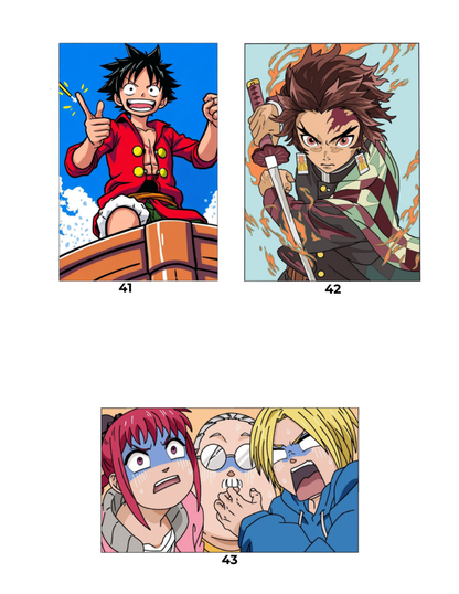 Mix Anime Cartoons Mystery Coloring Book PDF | Digital Download Color by Number Pages