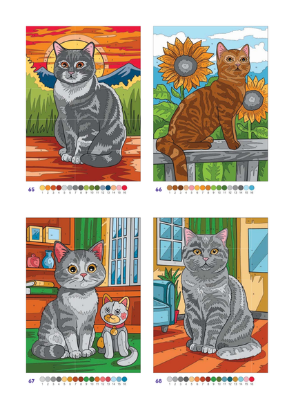 Cute Cats Color by Number | 100 Adorable Kitten Coloring Pages | Printable PDF | Instant Digital Download | Premium Coloring Book