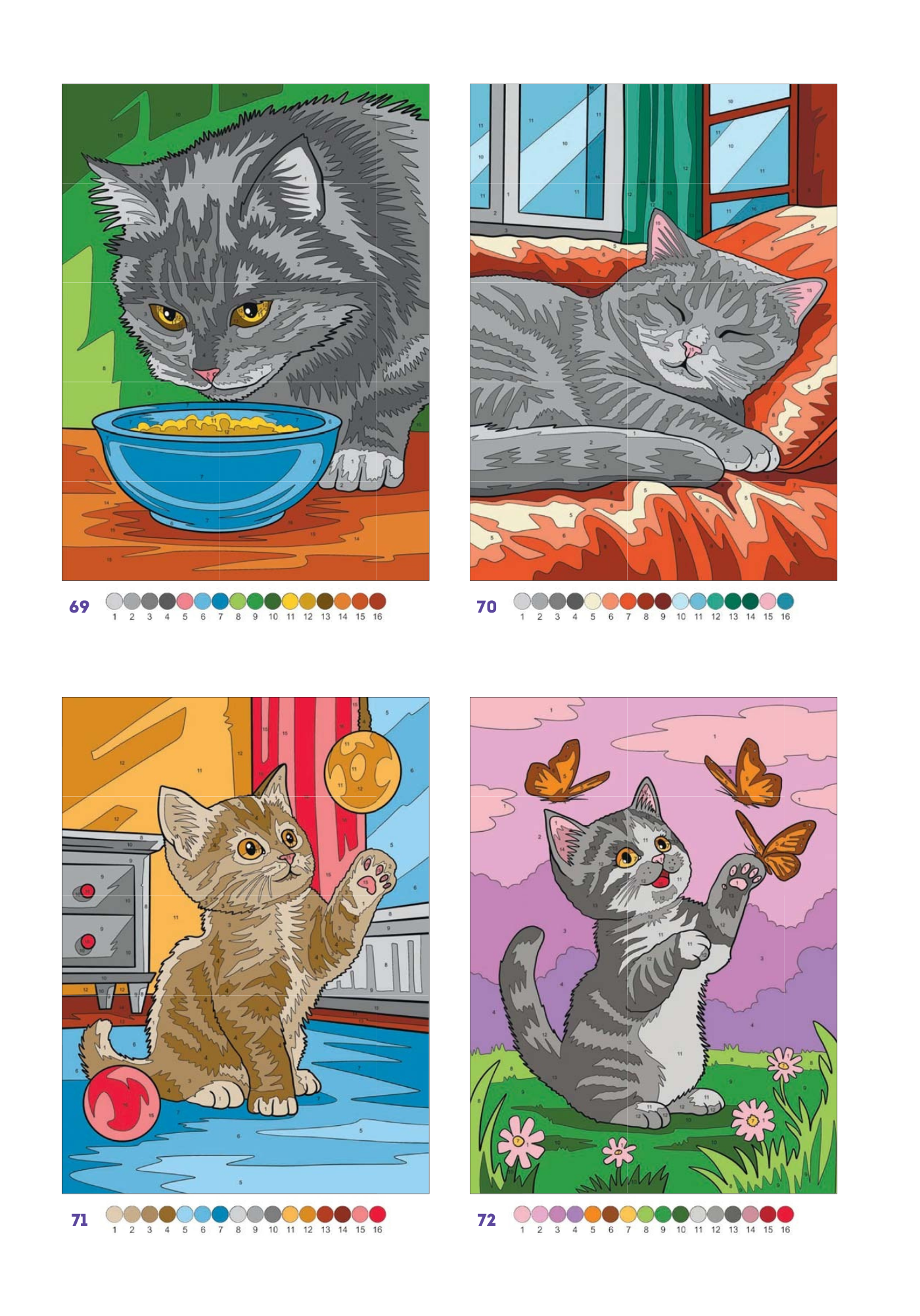 Cute Cats Color by Number | 100 Adorable Kitten Coloring Pages | Printable PDF | Instant Digital Download | Premium Coloring Book