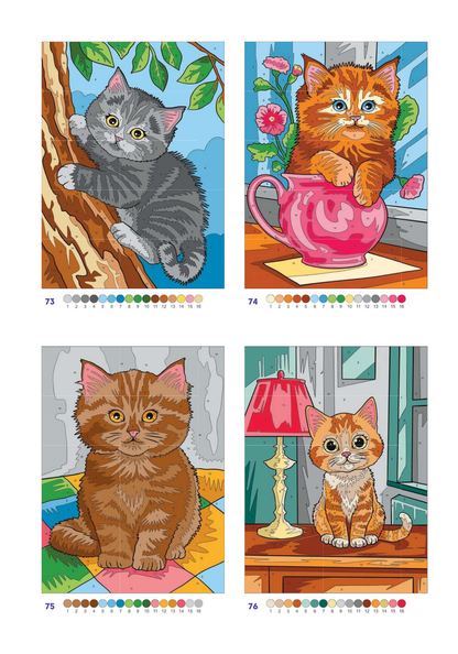 Cute Cats Color by Number | 100 Adorable Kitten Coloring Pages | Printable PDF | Instant Digital Download | Premium Coloring Book