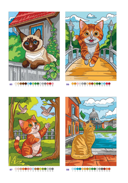 Cute Cats Color by Number | 100 Adorable Kitten Coloring Pages | Printable PDF | Instant Digital Download | Premium Coloring Book