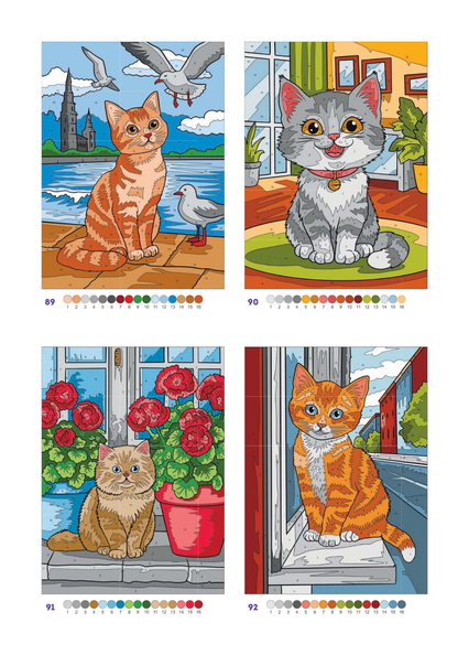 Cute Cats Color by Number | 100 Adorable Kitten Coloring Pages | Printable PDF | Instant Digital Download | Premium Coloring Book