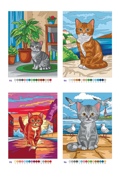 Cute Cats Color by Number | 100 Adorable Kitten Coloring Pages | Printable PDF | Instant Digital Download | Premium Coloring Book