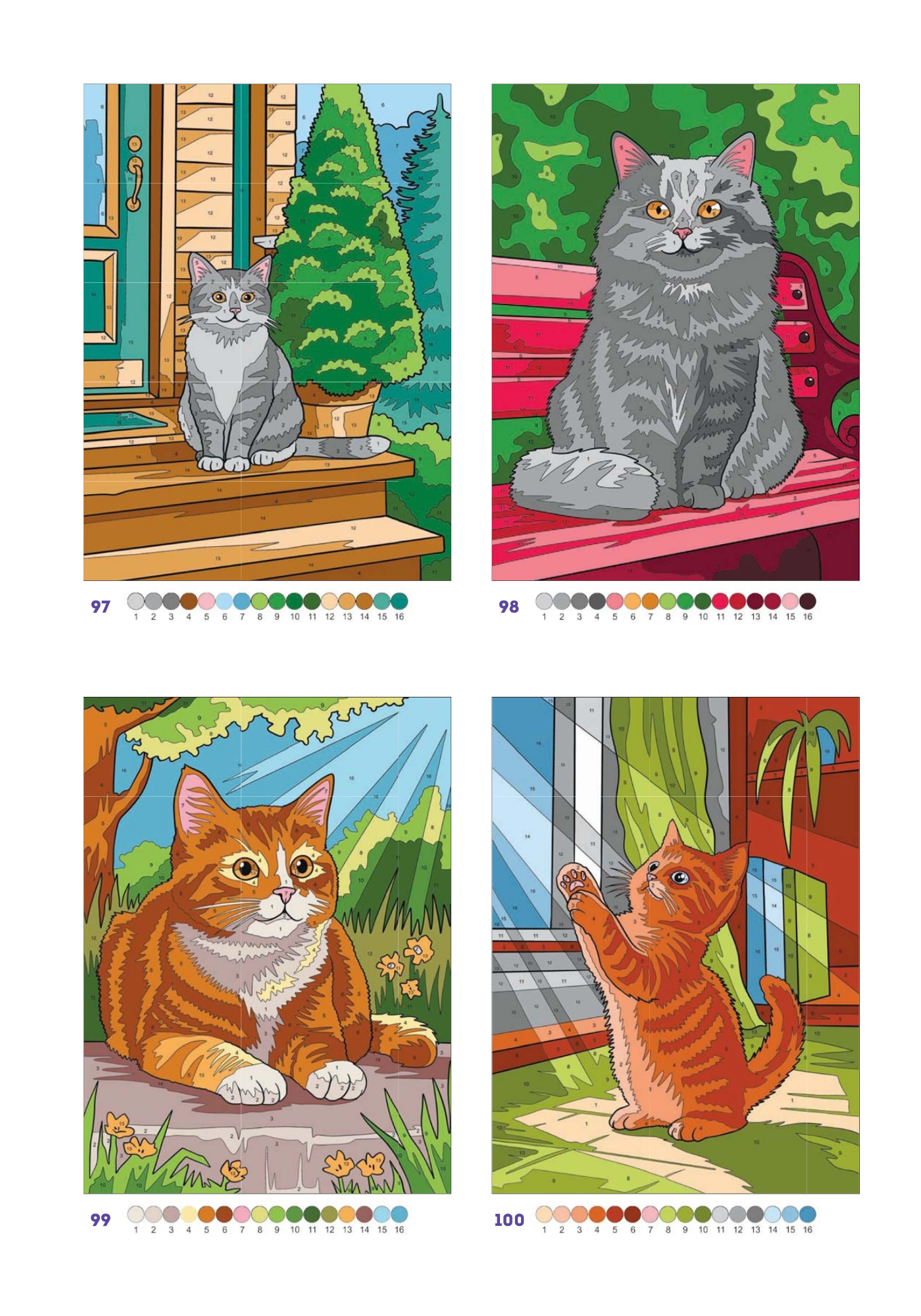 Cute Cats Color by Number | 100 Adorable Kitten Coloring Pages | Printable PDF | Instant Digital Download | Premium Coloring Book