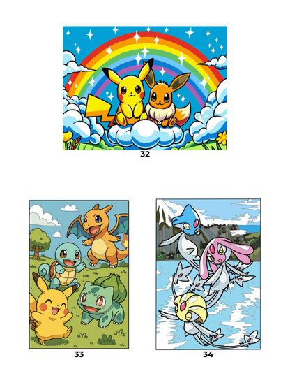 Mix Anime Cartoons Mystery Coloring Book PDF | Digital Download Color by Number Pages