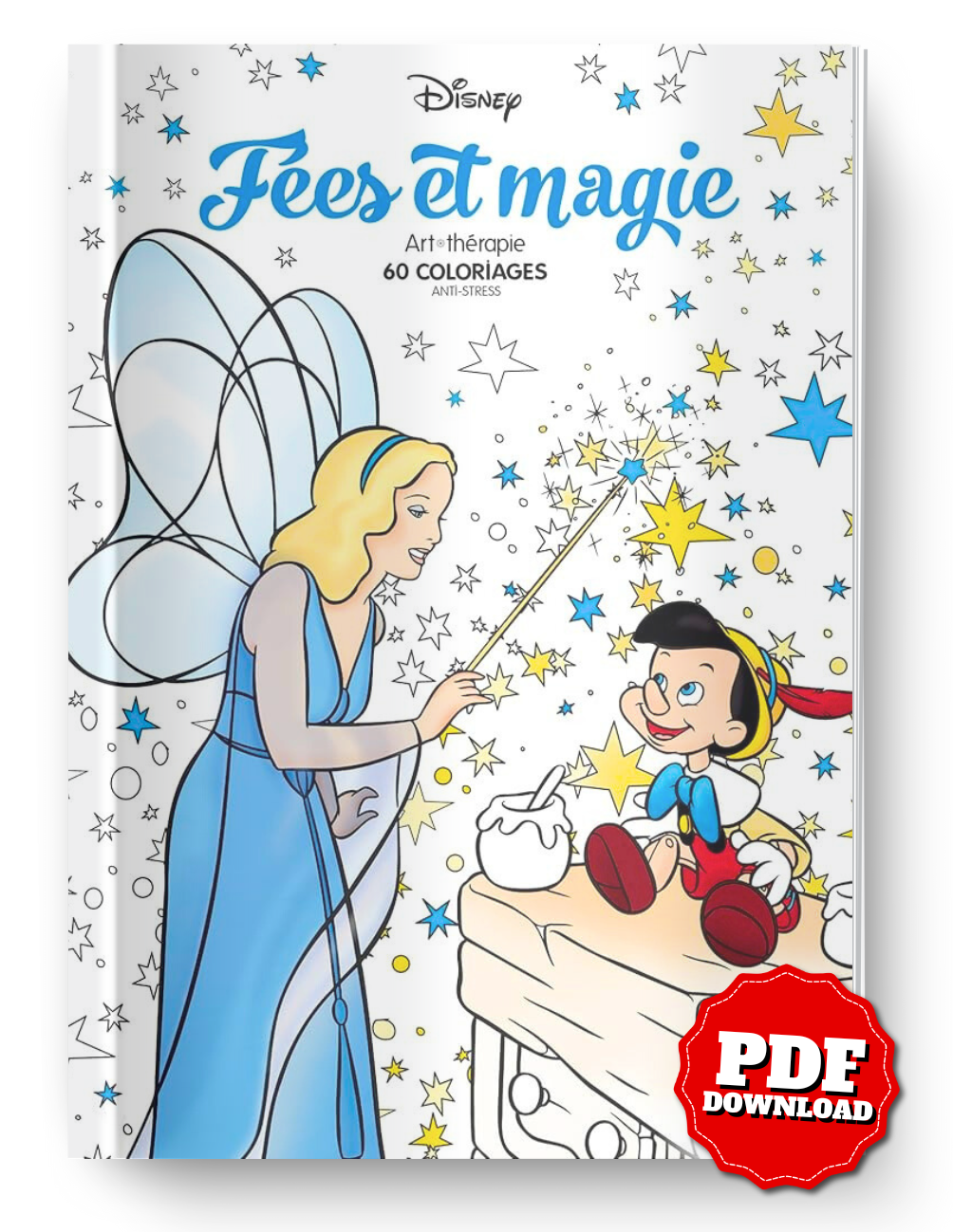 Disney Fairies & Magic – Art Therapy Coloring Book (60 Stress-Relief Pages, PDF)