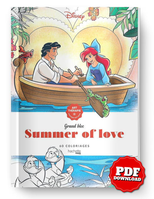 Disney Summer of Love – Grand Coloring Block (60 Pages)