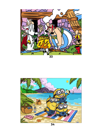 Mega Mix Cartoon Mystery Color By Number Book | Fairy Tale Inspired Mystery Coloring Pages PDF | Hidden Image Coloring Book for Adults & Teens