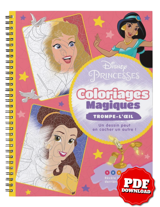 Disney Princesses – Magical Coloring Book | Hidden Images & Number Coloring | PDF Download