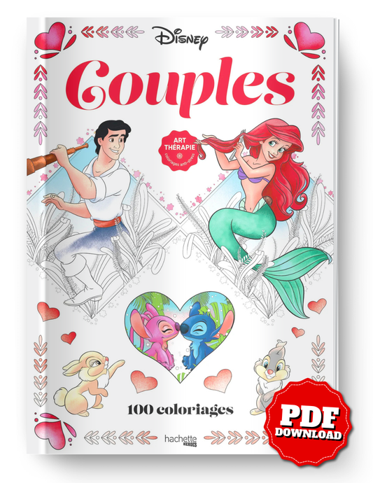 Disney Couples – Art Therapy Coloring Book (100 Pages, PDF)