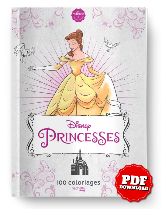 Disney Princesses – Art Therapy Coloring Book (100 Pages, Printable PDF)