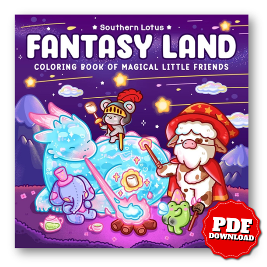 Fantasy Land: Coloring Book for Adults and Teens Featuring Little Friends in Magical World with Cute Cozy Moments and Funny Adventures for Relaxation