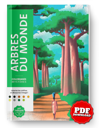 Mystery Color-by-Number – Trees of the World Coloring Book (PDF)