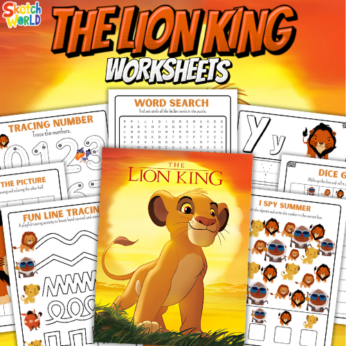 The Lion King Printable Worksheets | Tracing, Word Search & Fun Activities for Kids