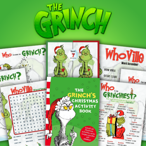 The Grinch Christmas Activity Book | Fun Holiday Worksheets & Games for Kids | Printable PDF